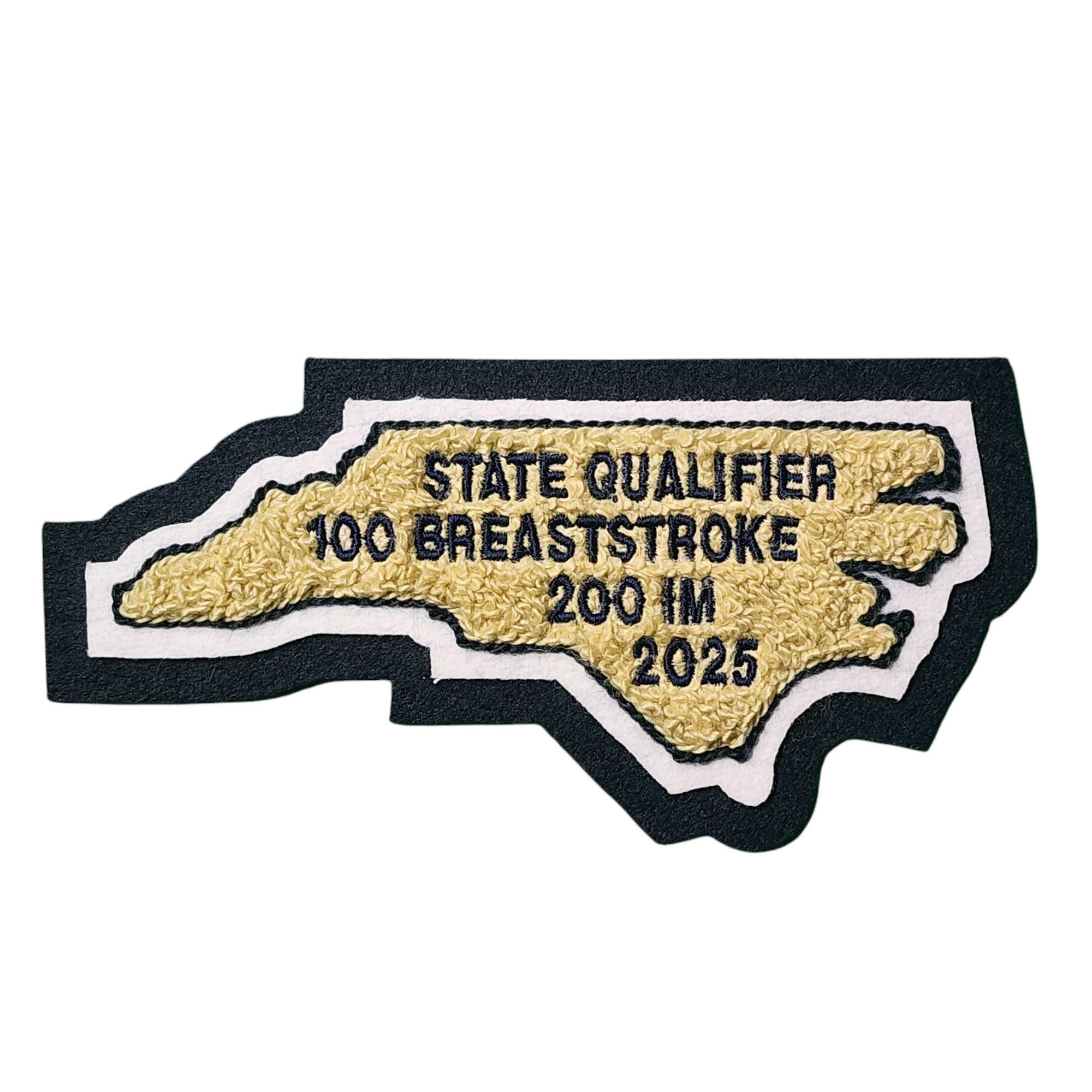 Chenille North Carolina Letterman Jacket Patch With Lettering