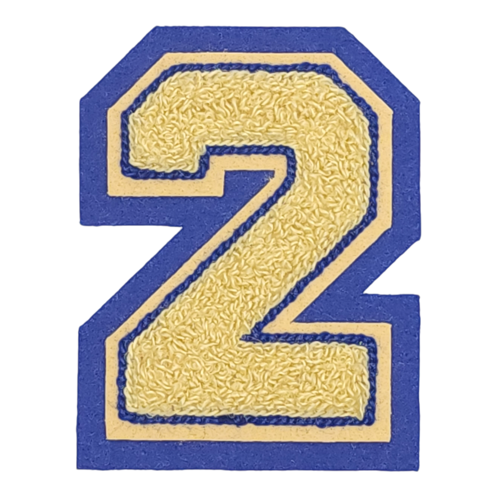 Chenille number 2 for lettermen jackets