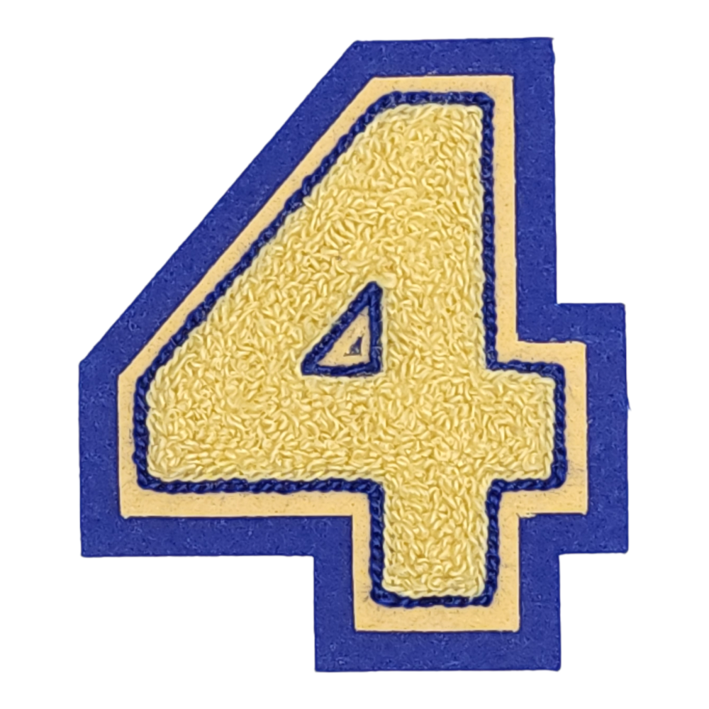 Chenille number 4 for lettermen jackets