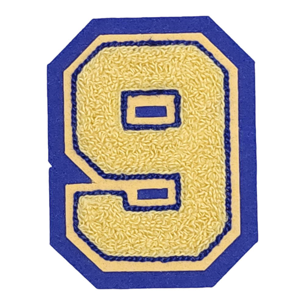 Chenille number 9 for lettermen jackets