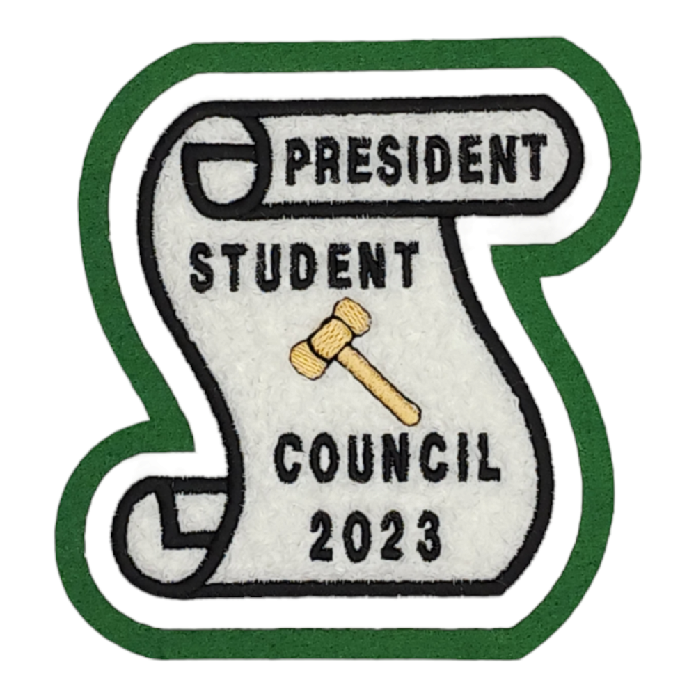 Chenille Scroll Patch with Gavel
