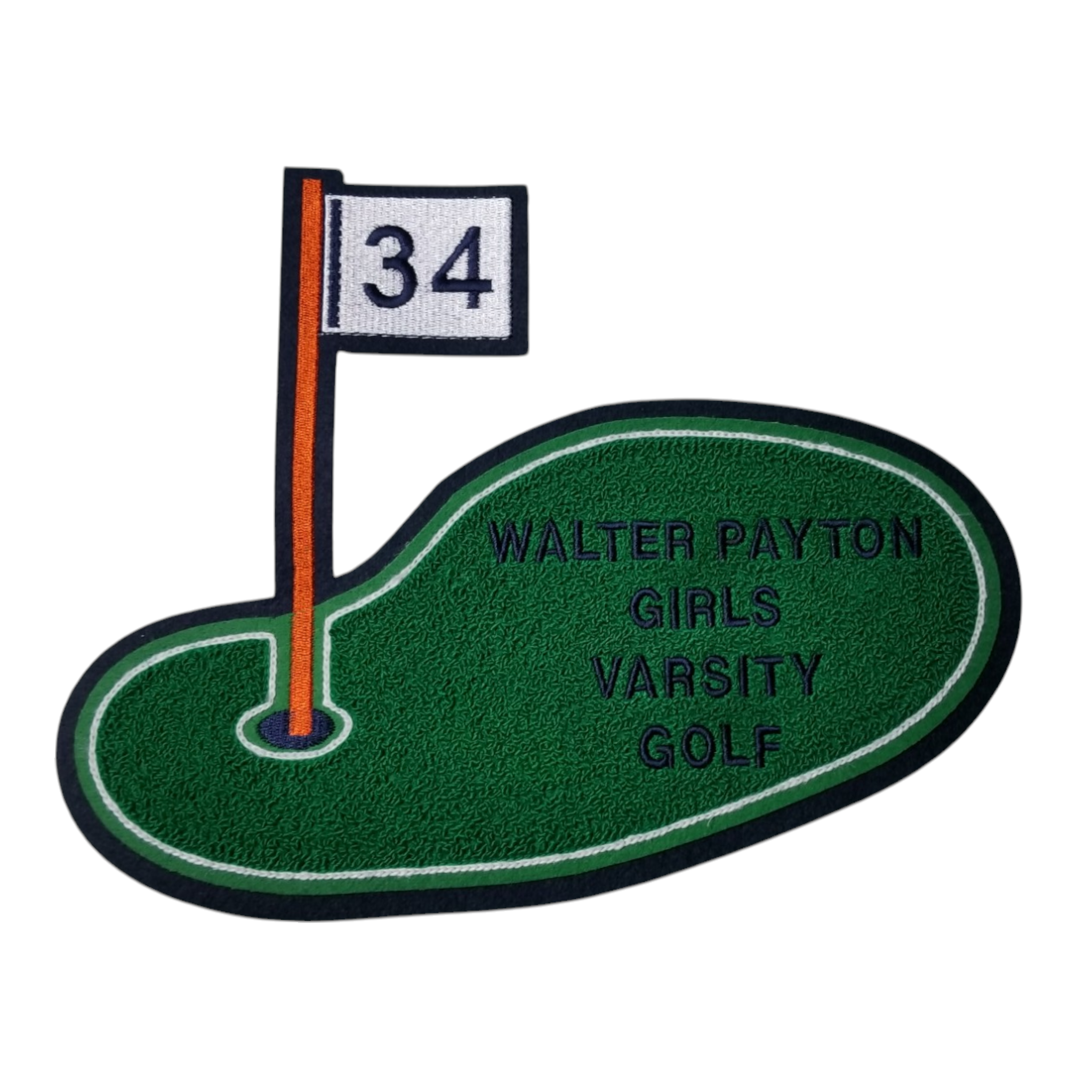 Chenill Jacket Back Golf Putting Green Patch