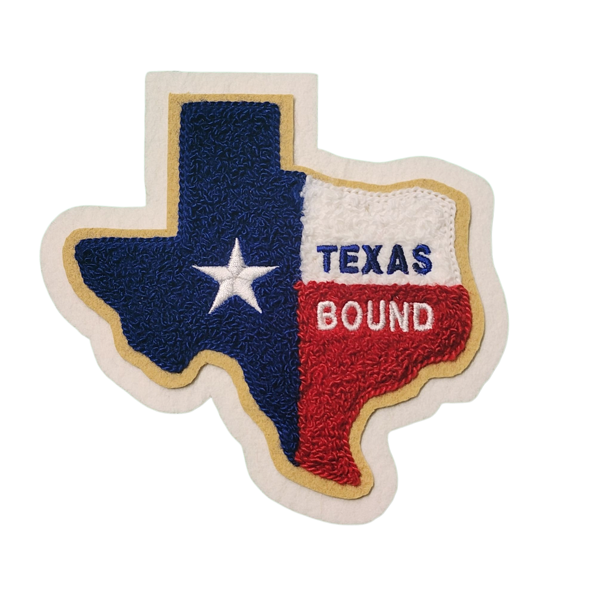 Chenille Texas State Texas Bound Letterman Jacket Patch