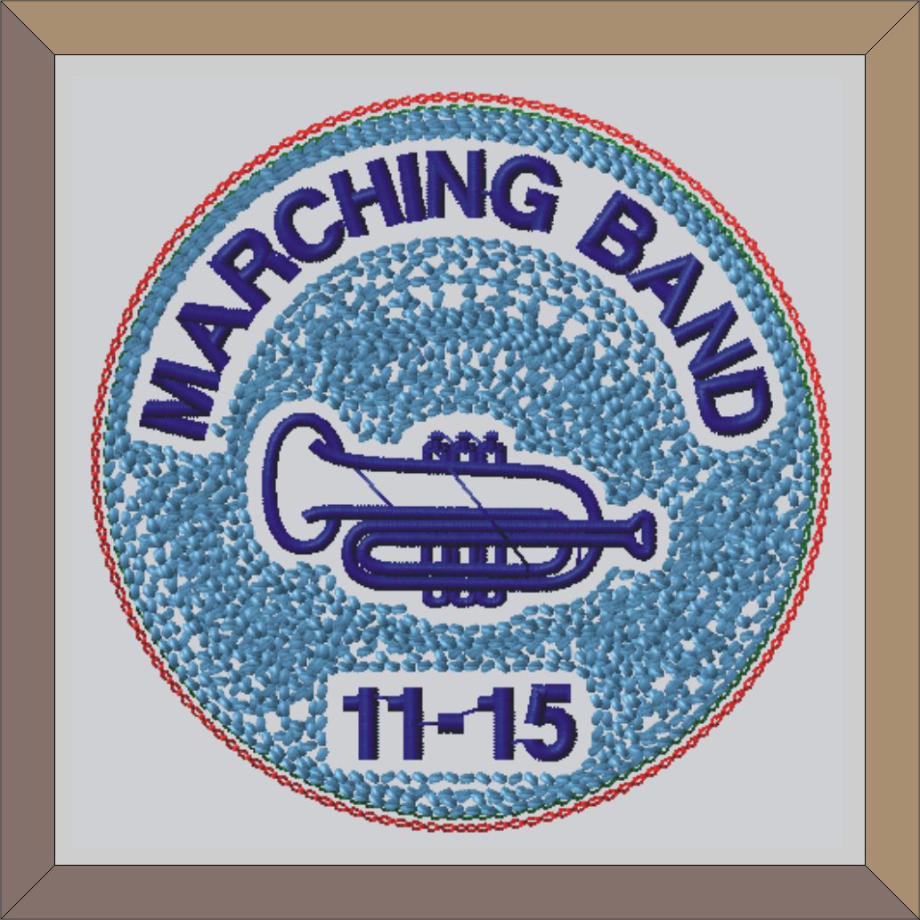 Round Chenille Marching Band Trompette Letterman Jacket Patch