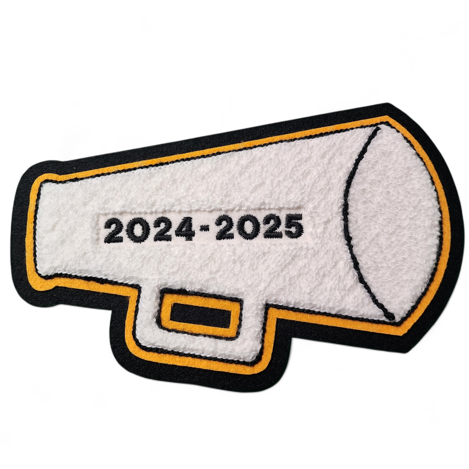 Large Chenille Megaphone Patch With Handle And Lettering