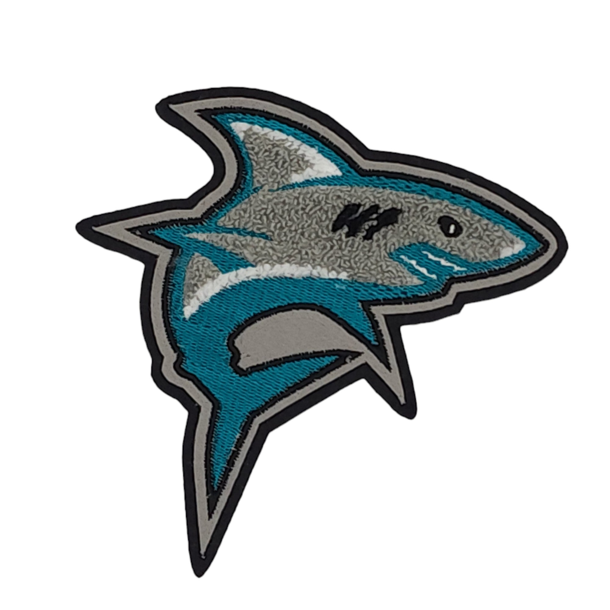Teal Chenille Shark Patch