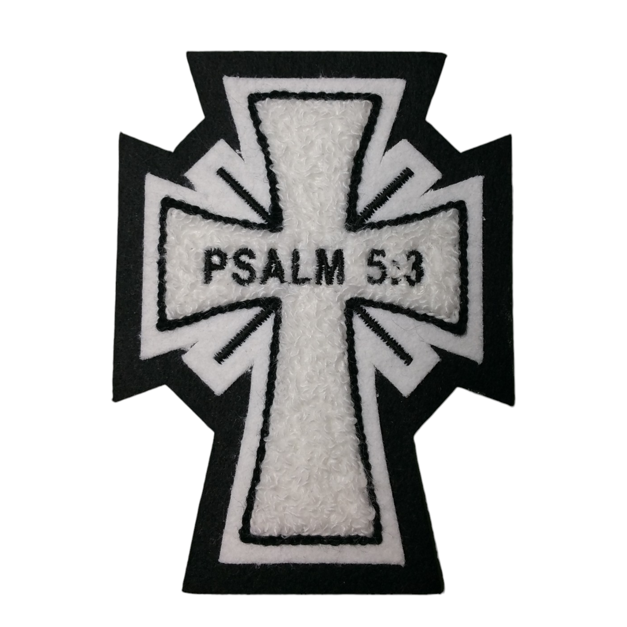 Chenille Letterman Jacket Cross Patch With Radiant And Lettering