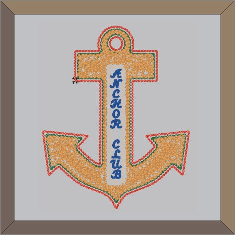 Chenille Short Anchor Letterman Jacket Patch