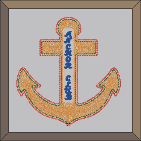Chenille Long Anchor Letterman Jacket Patch