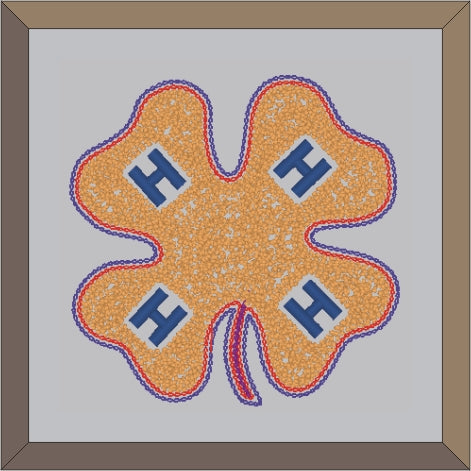 Chenille 4HHHH Clover Letterman Jacket Patch
