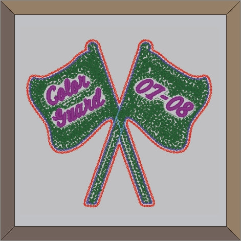 Chenille Cross Flags Letterman Jacket Patchj