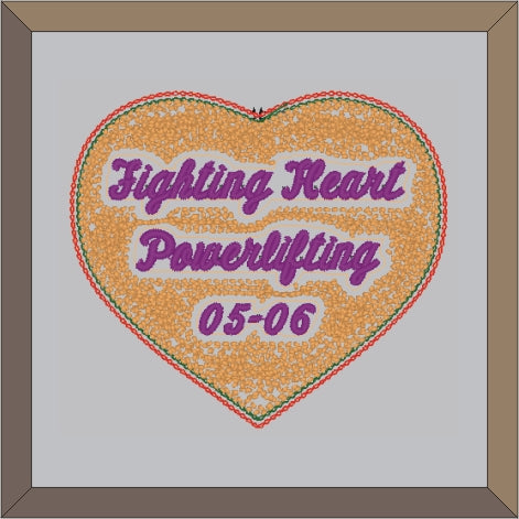 Chenille Heart Letterman Jacket Patch With Script Lettering