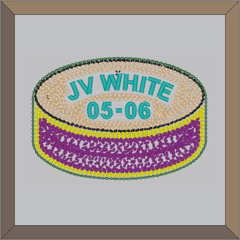 Chenille Hockey Puck Letterman Jacket Patch