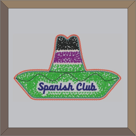 Chenille Spanish Club Sombrero Patch