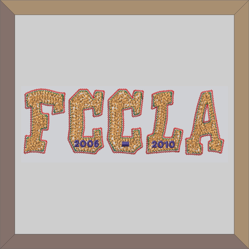 Chenille Crazy Block Font FCCLA Letterman Jacket Patch