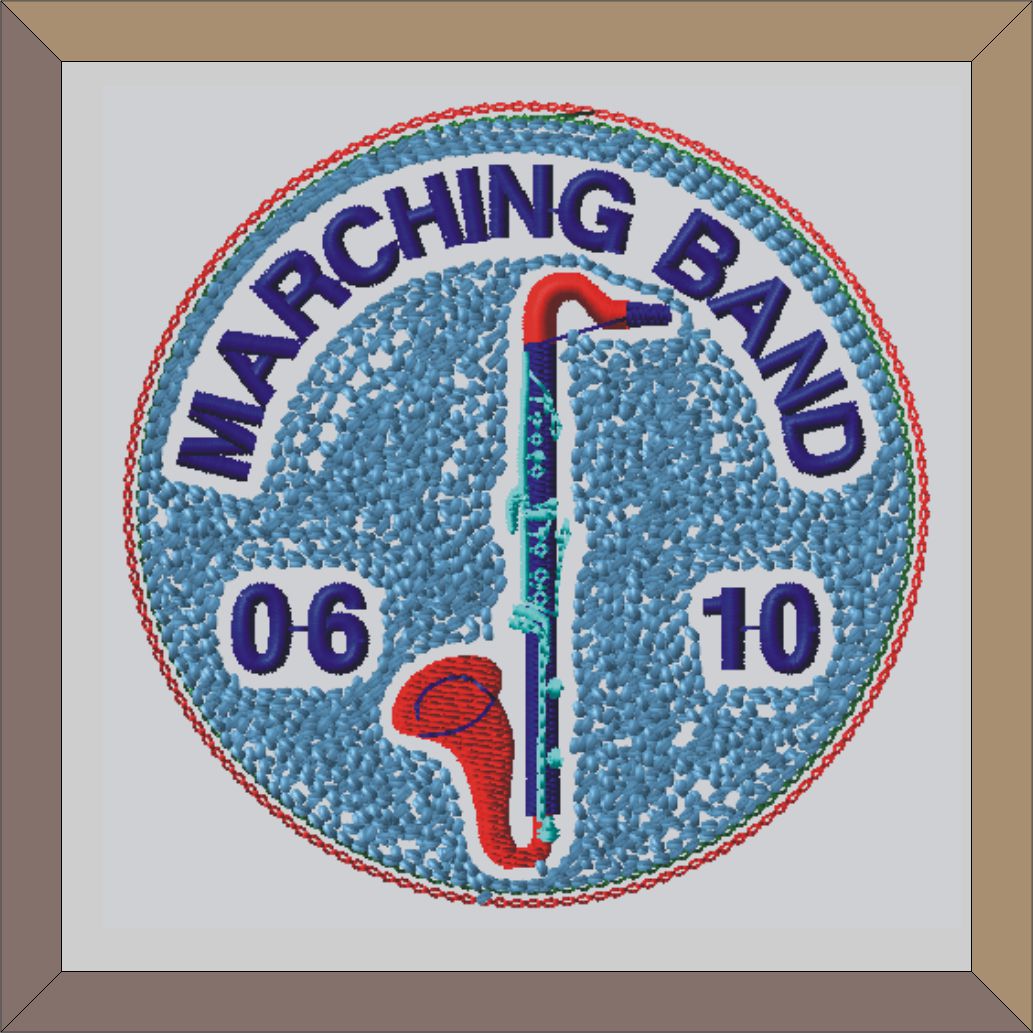 Chenille Bass Clarinet Letterman Jacket Patch