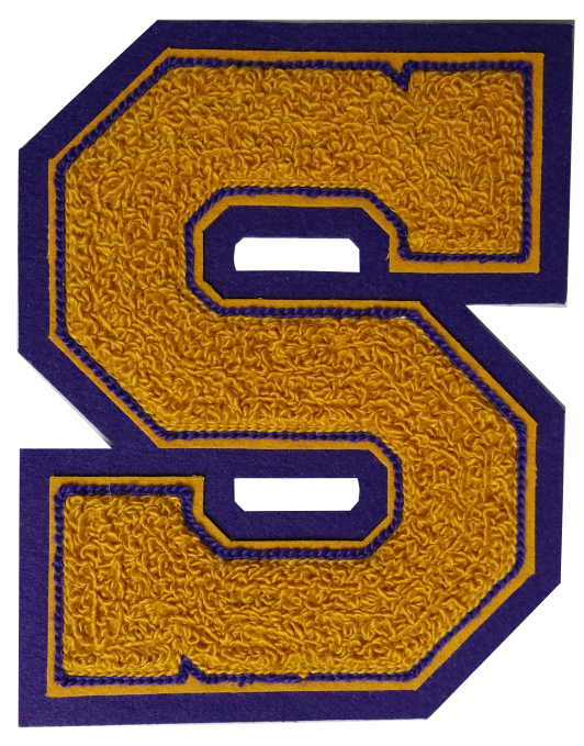 Custom 6 inch Full Block Chenille Letter S
