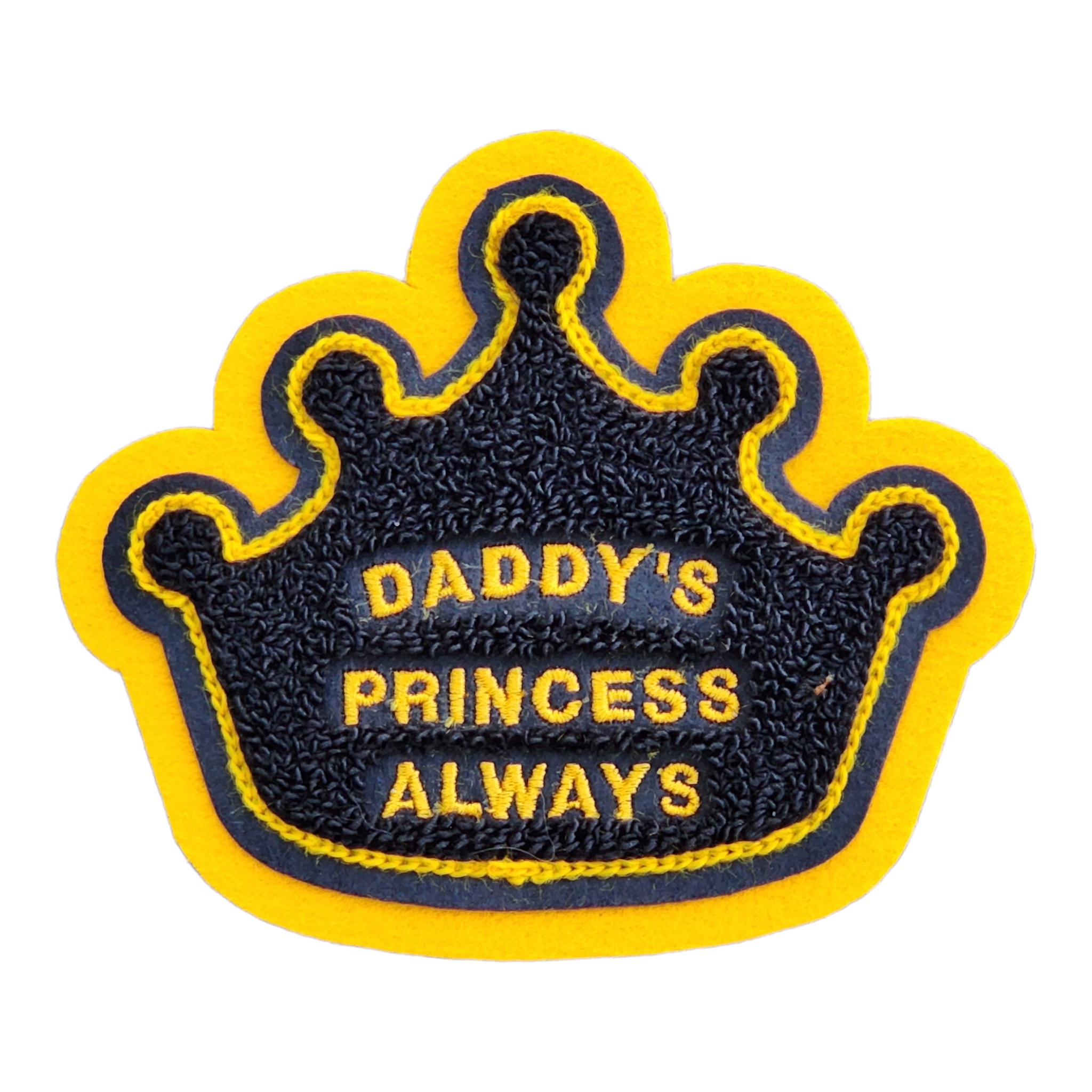 Chenille crown patch for letter jackets or sweaters