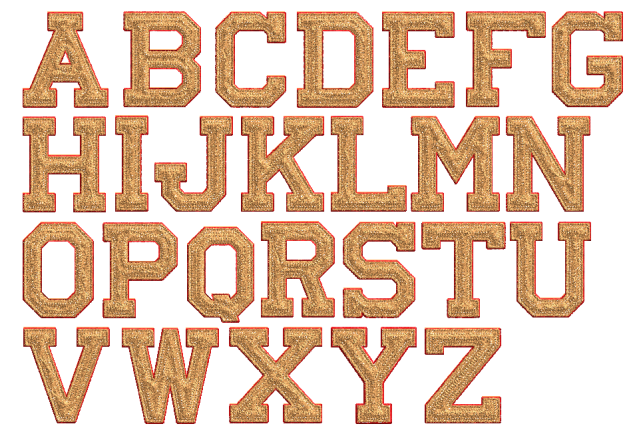 Full Block Bordered Custom Chenille Letters - CL75004