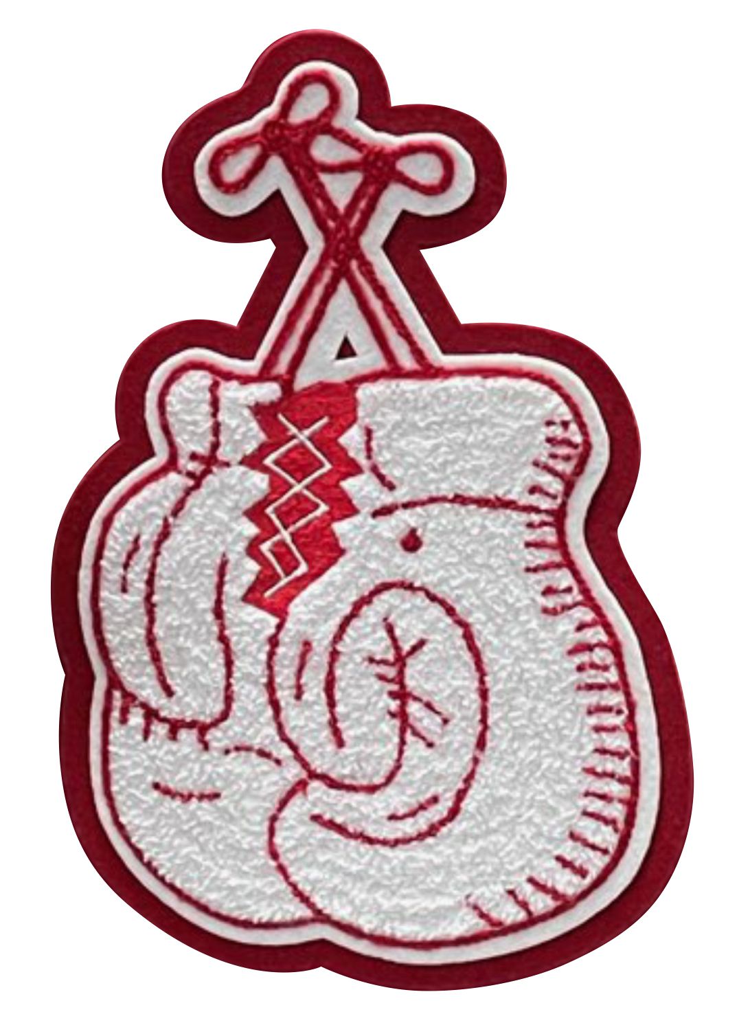 Chenille Boxing Glove with Strings - letterman jacket patch