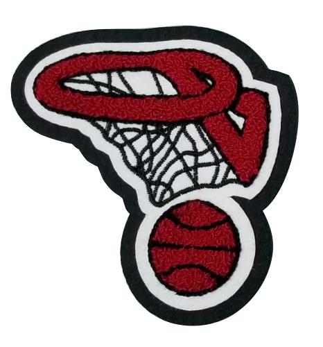 Chenille Basketball and Hoop Patch