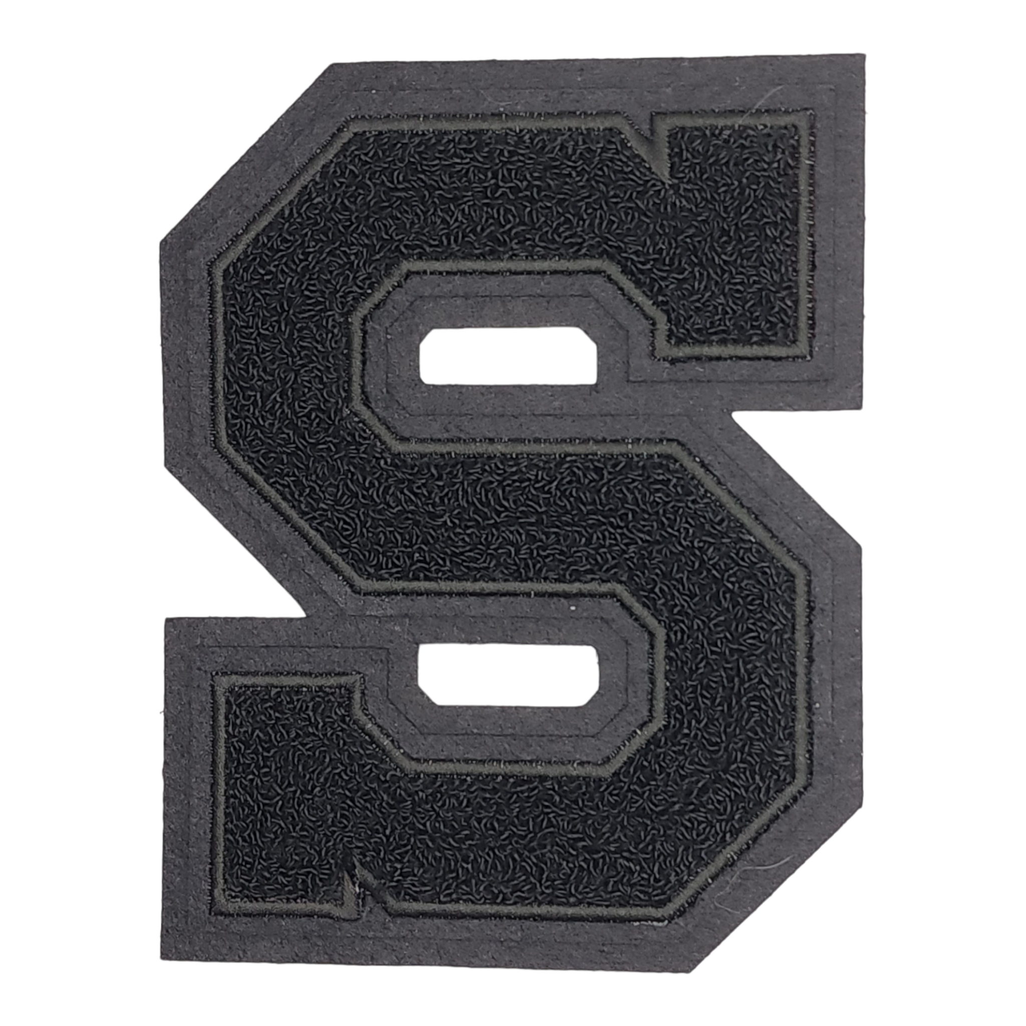 Black on black full block letter S
