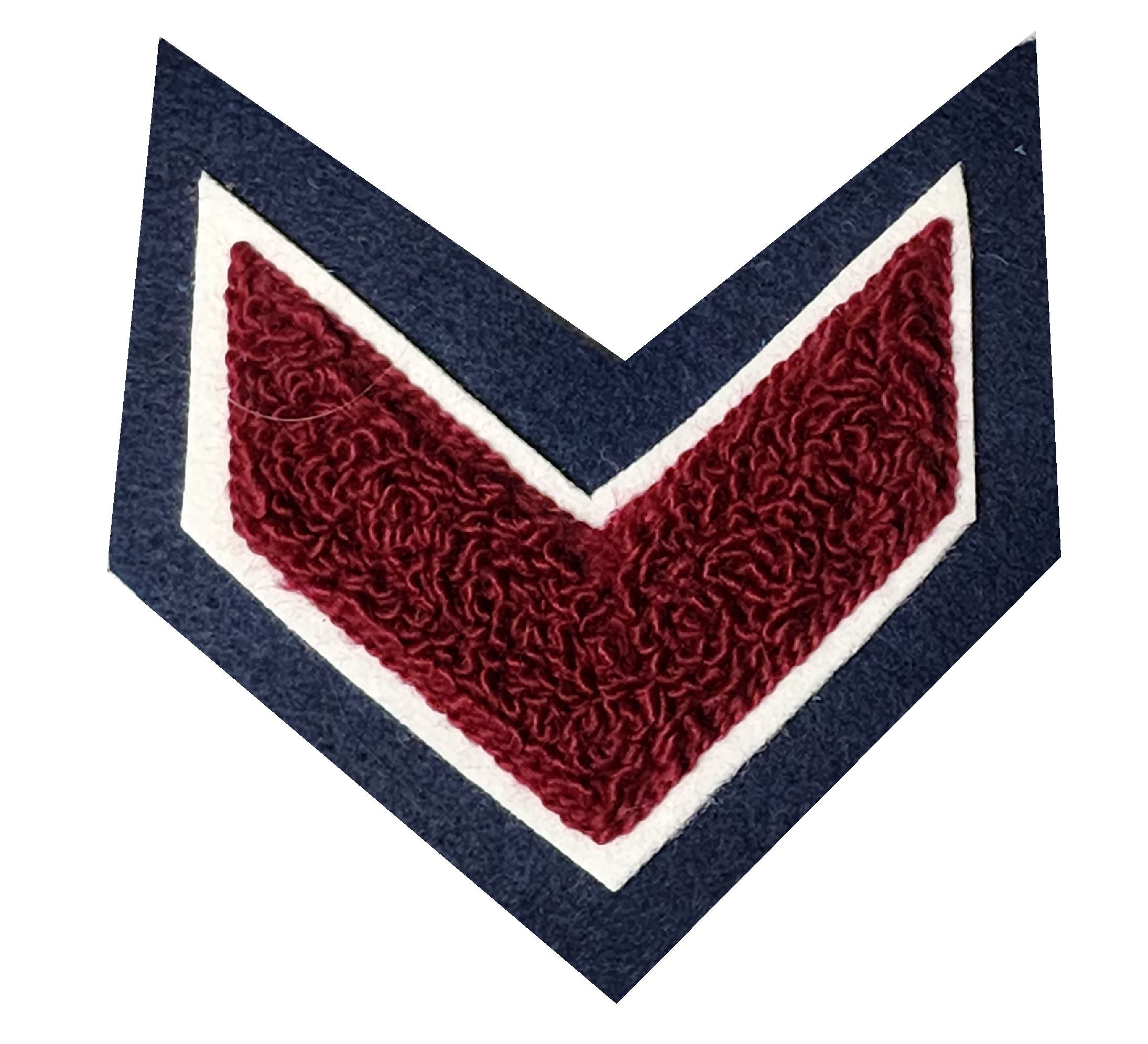 3" Chenille chevron patch for letter jackets and sweaters