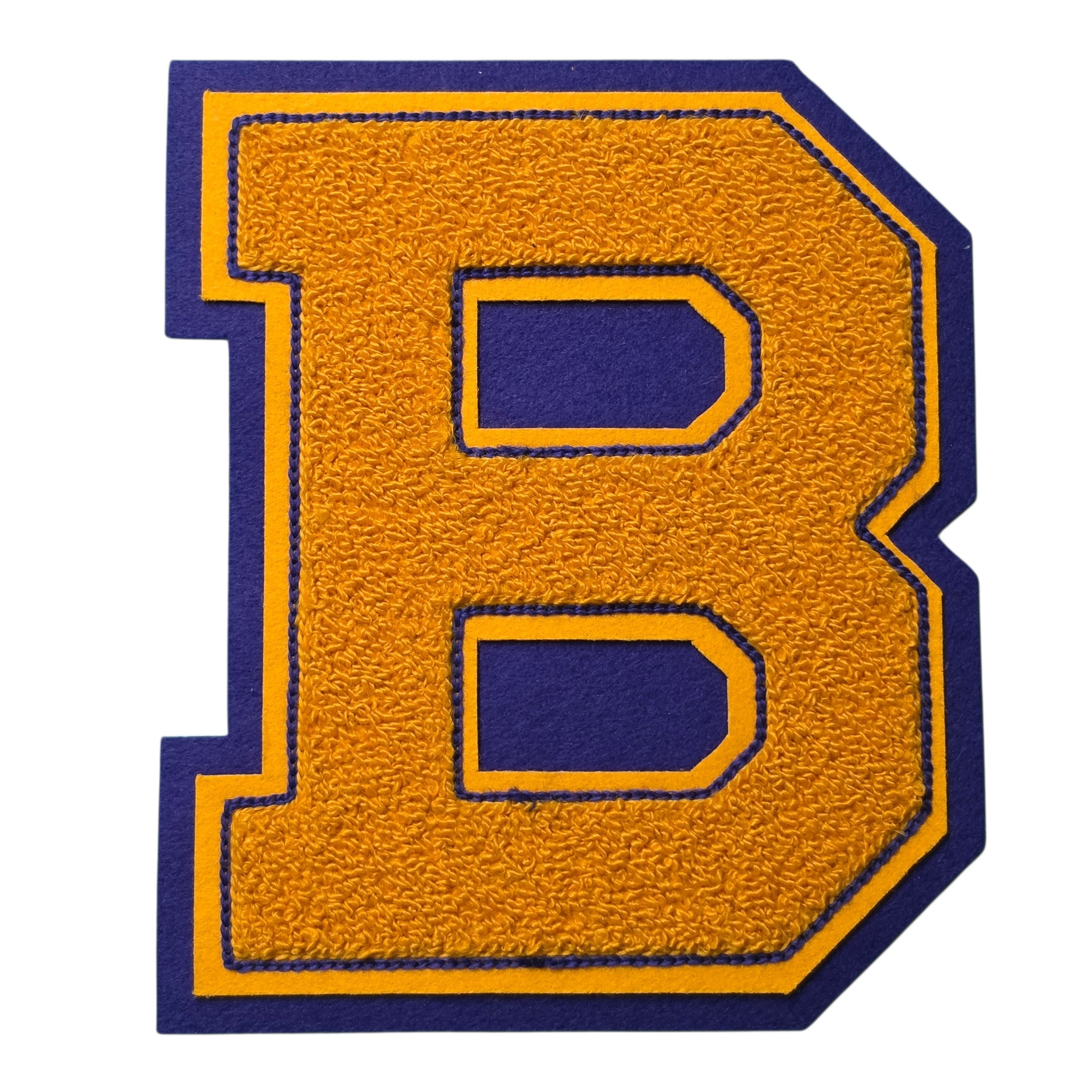 Light Gold On Purple Chenille 6" Letter B
