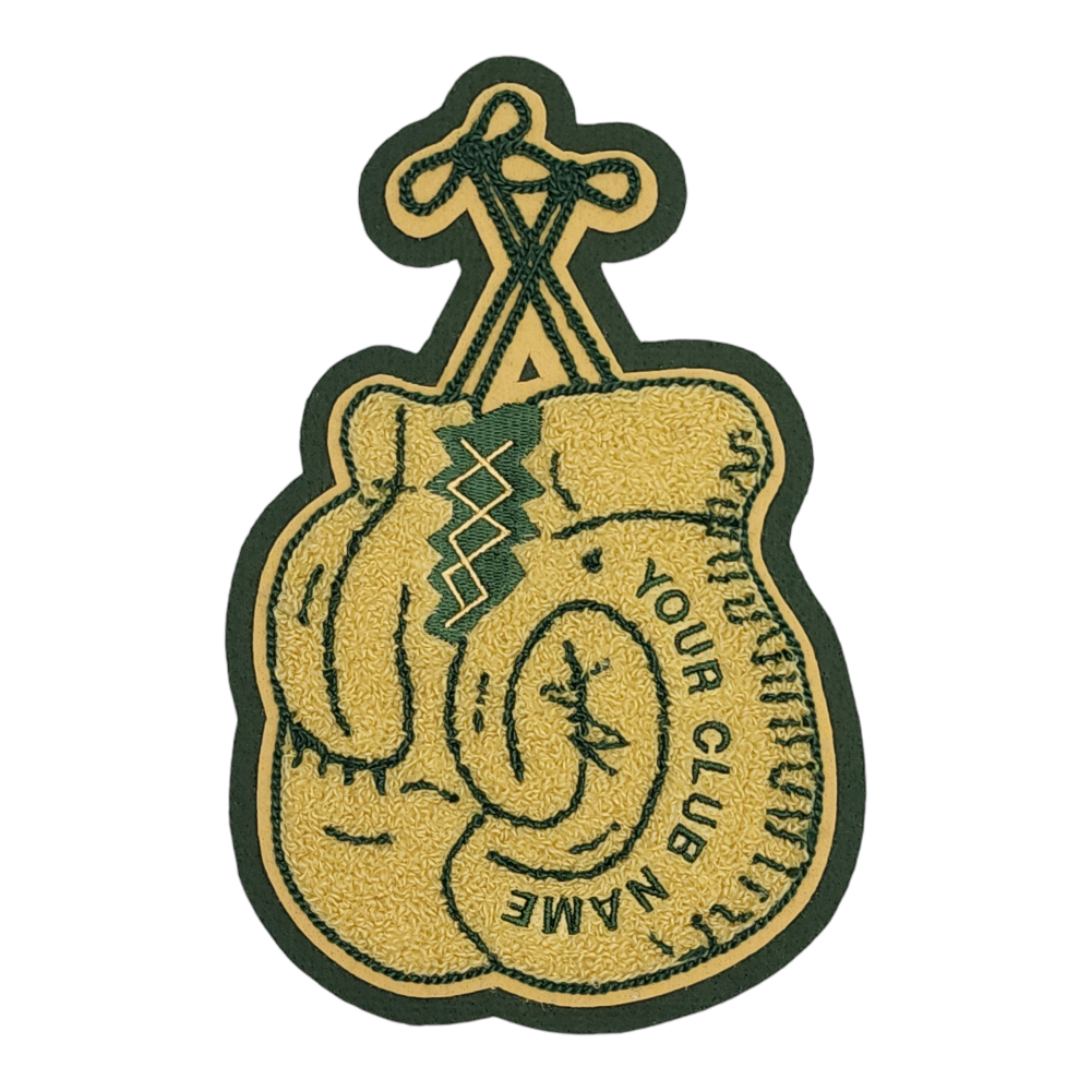 Chenille Boxing Glove with Strings and Club Name