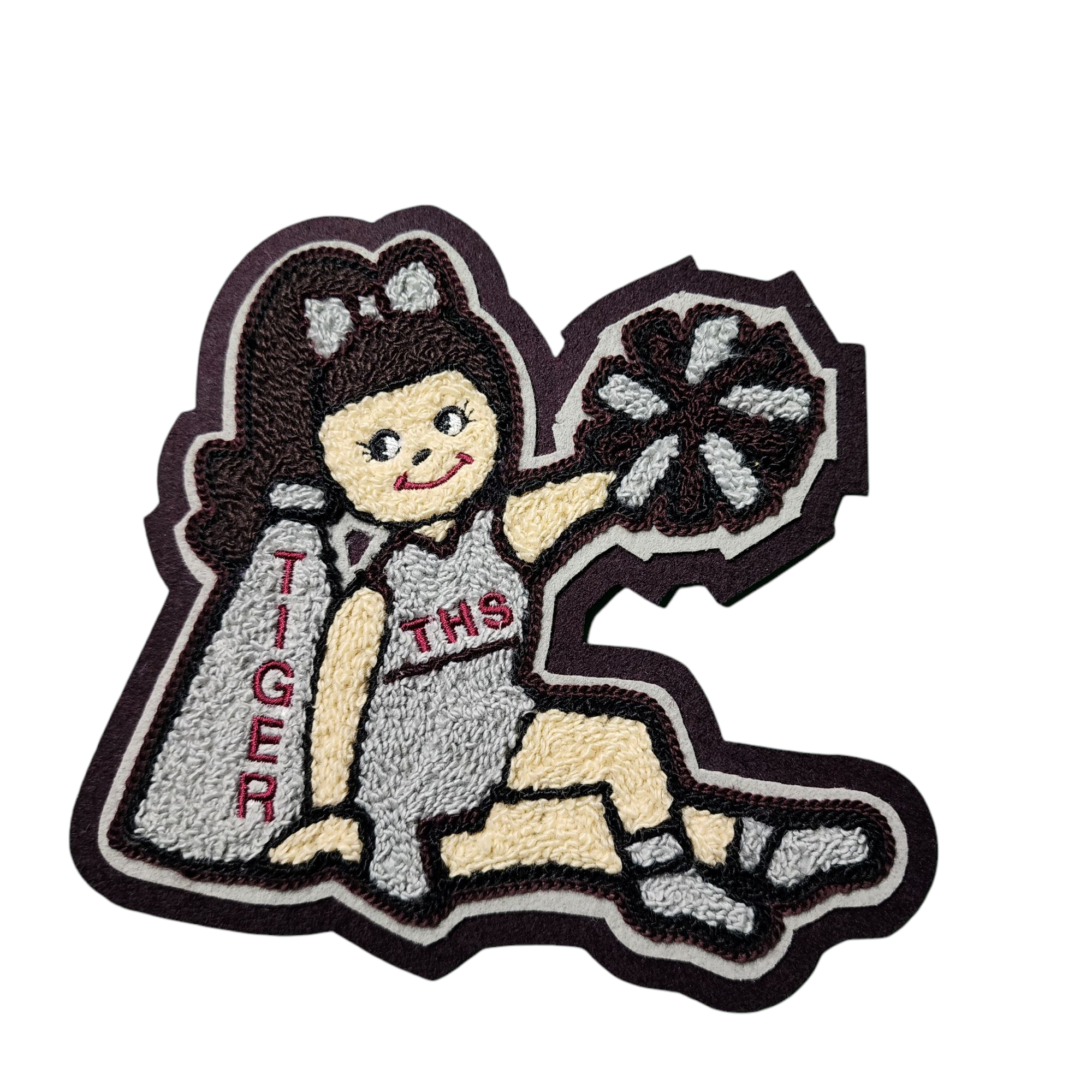 Chenille Letterman Jacket Cheerleader Patch - Flesh Color