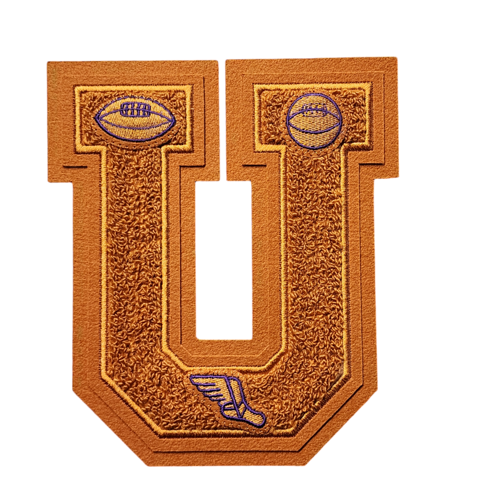 Chenille Letter U with Inserts