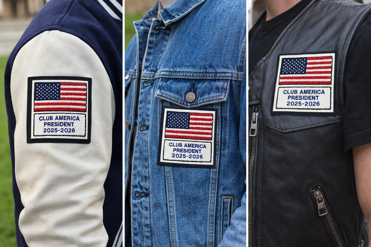 Examples  Of Chenille USA Flag on Apparel