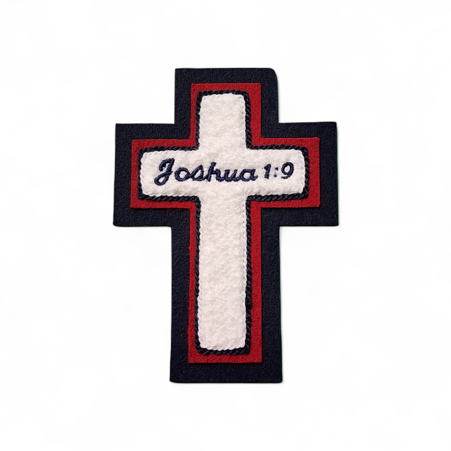Chenille Letterman Jacket Cross With Script Lettering