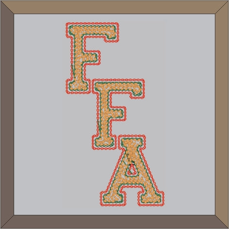 Chenille FFA Block Letters Letterman Jacket Patch