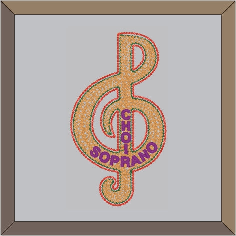 Chenille Music Clef Patch