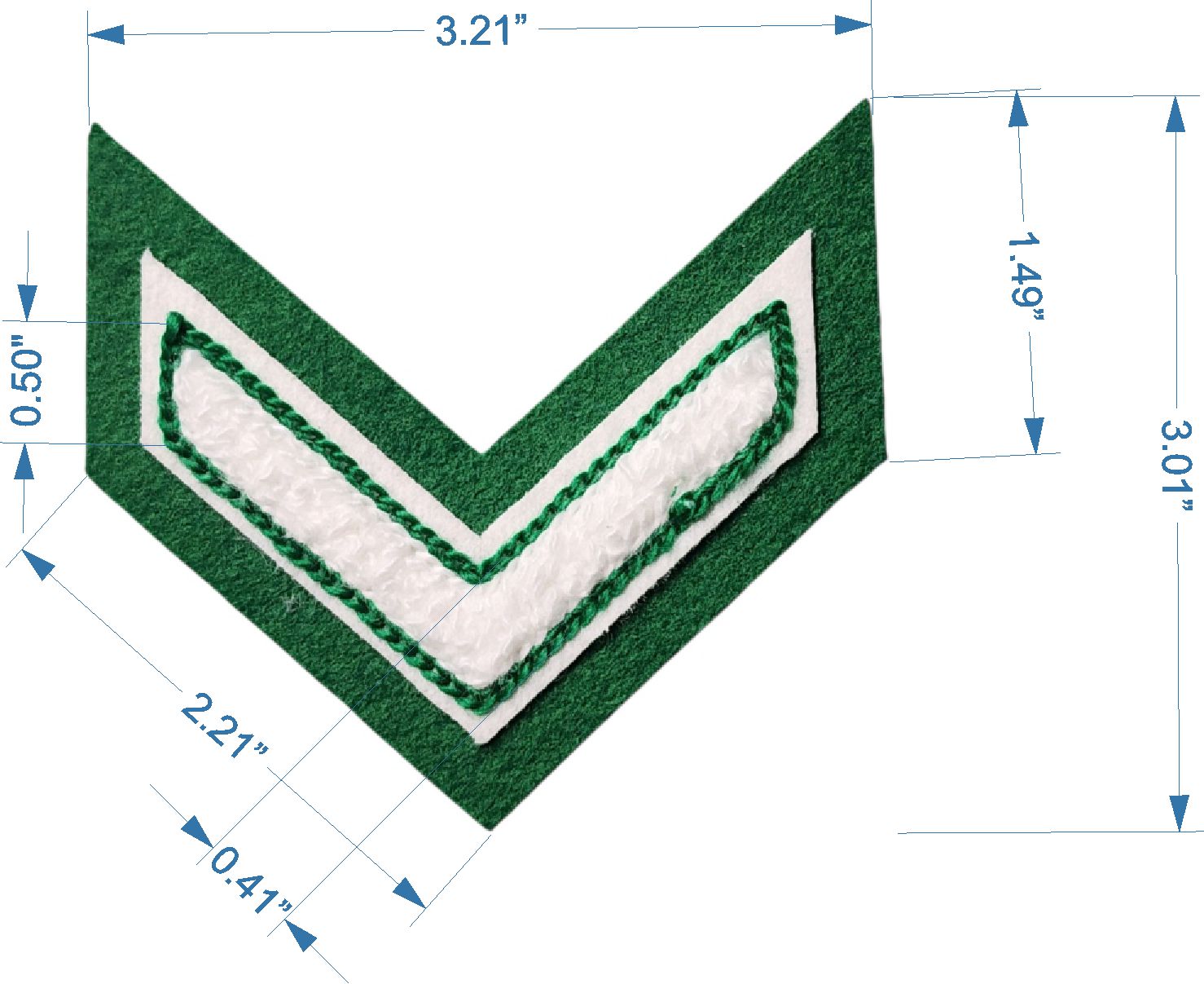Southlake Carroll Chenille Chevron Dimensions
